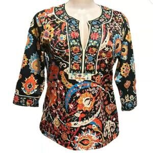 Gretchen Scott Ladies Paisley Tunic Top Size XS
